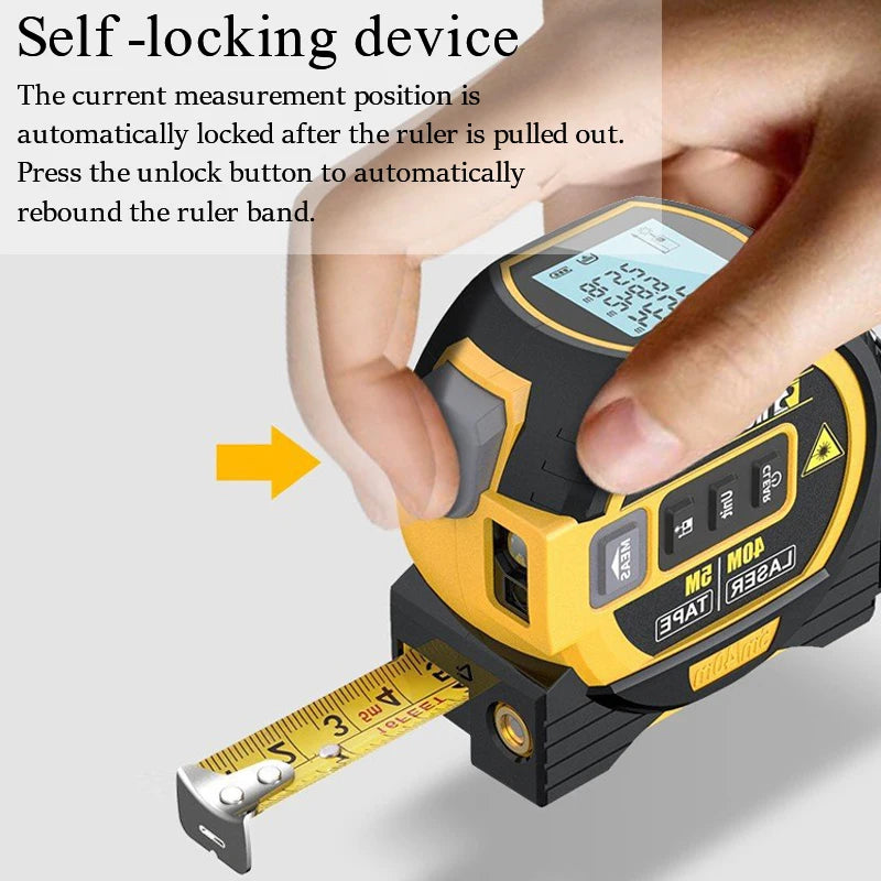 3 in 1 Laser Tape Measure Meter Infrared High-Precision Intelligent Electronic Ruler 40/60M Laser Tape Building Distance Meters