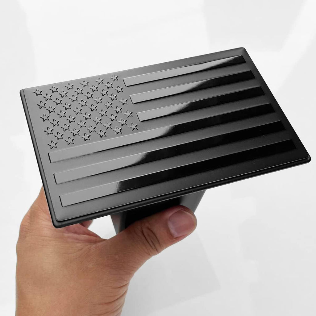 American Flag Trailer Hook Cover + Lock Set - 2-Inch Receiver - Heavy Duty Aluminum