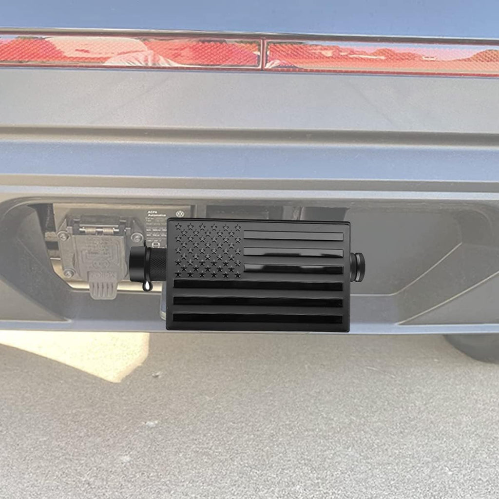 American Flag Trailer Hook Cover + Lock Set - 2-Inch Receiver - Heavy Duty Aluminum